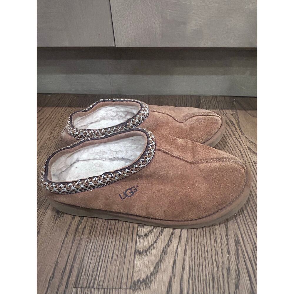 UGG Tasman Chestnut Suede Shearling Slippers Mules Women's Sz5 Comfort Cabincore - Picture 5 of 10